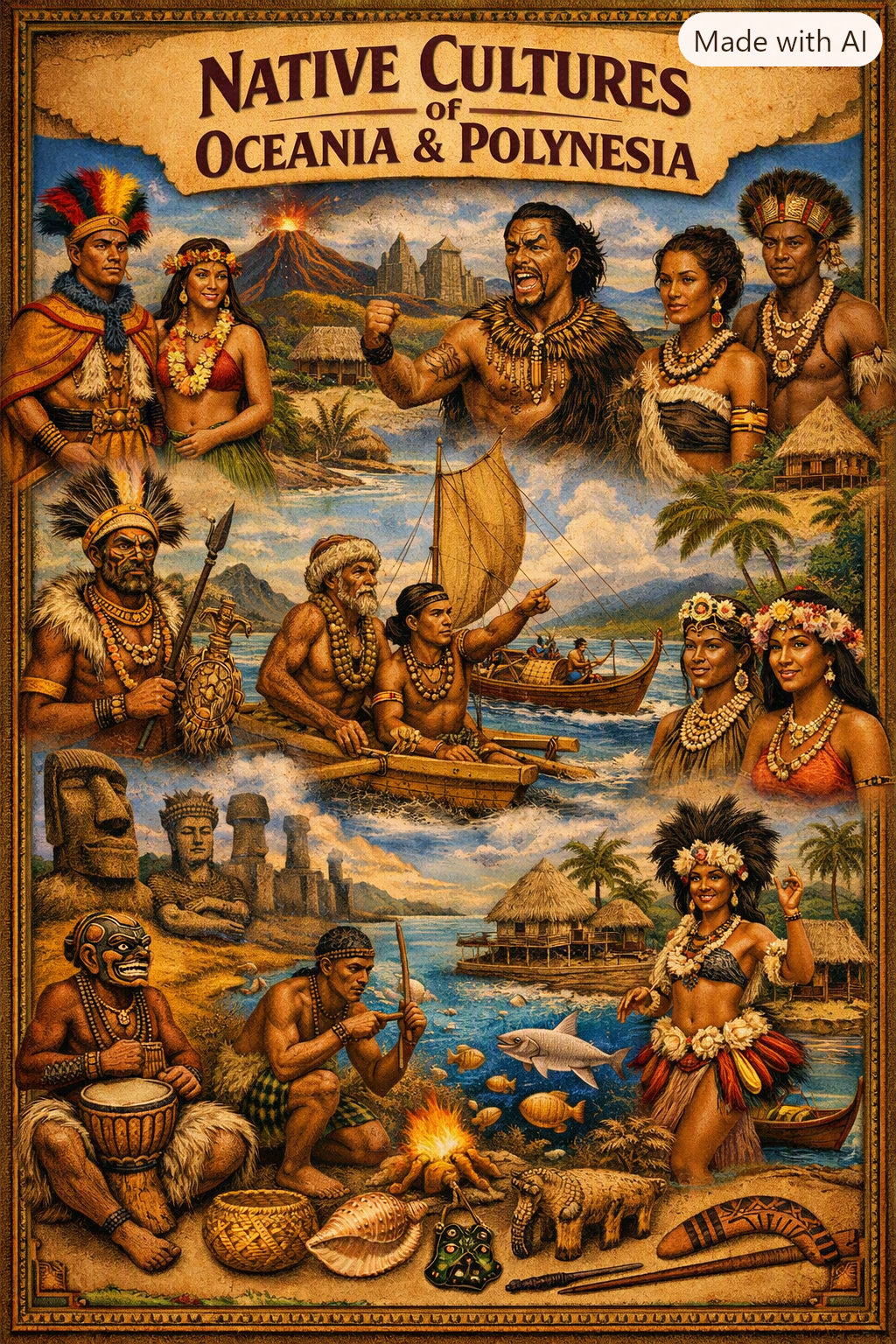 World 🌎 Native Cultures Oceania And Polynesian Region Collection