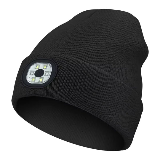 GlowGear™ LED Beanie Hat: USB Rechargeable Winter Headlamp Cap for Warmth &amp; Hands-Free Light