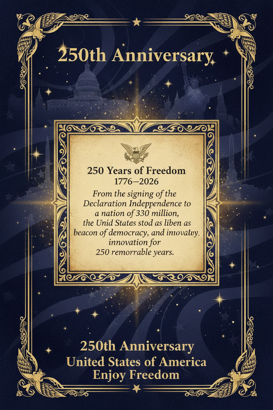 250th Anniversary USA Trading Card Back with Title