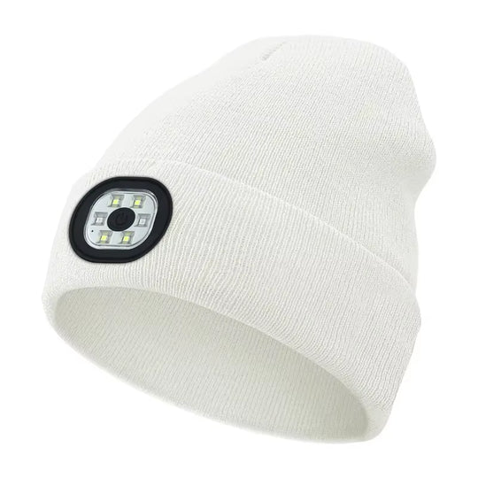 GlowGear™ LED Beanie Hat: USB Rechargeable Winter Headlamp Cap for Warmth &amp; Hands-Free Light