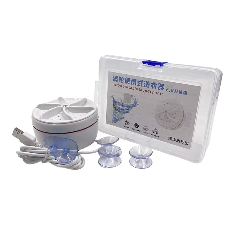TurboClean™ Mini Washer: USB-Powered Ultrasonic Laundry Solution for Home &amp; Travel