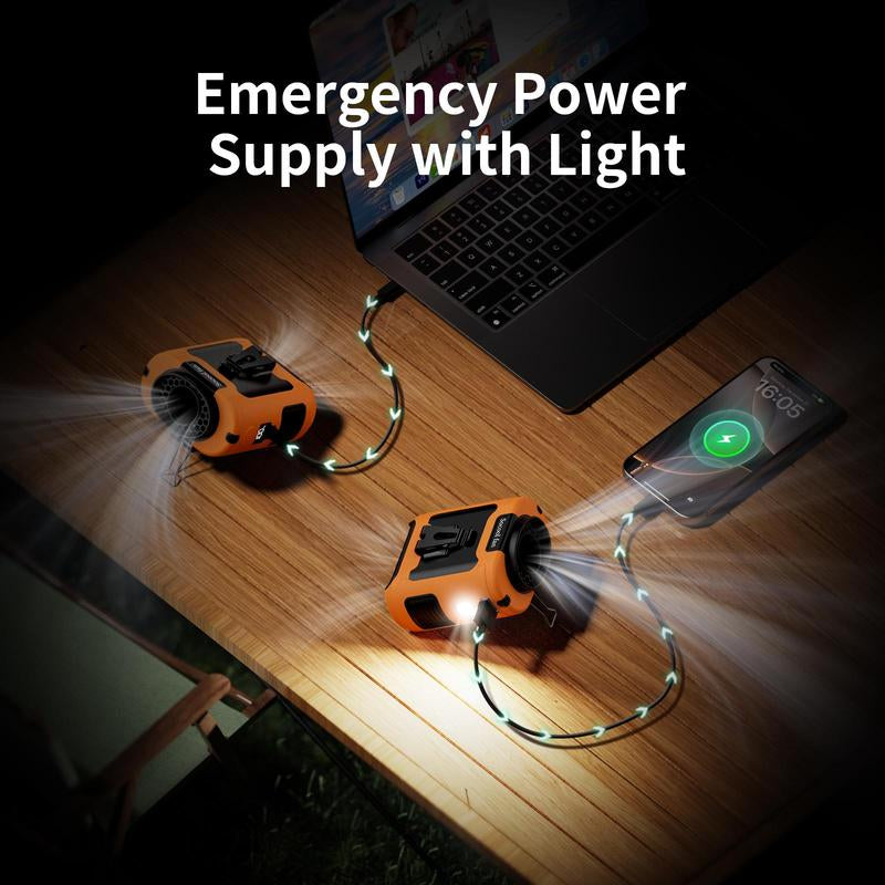 Portable 10,000Mah Power Bank: 3-In-1 Fan, Torch &amp; LED Light