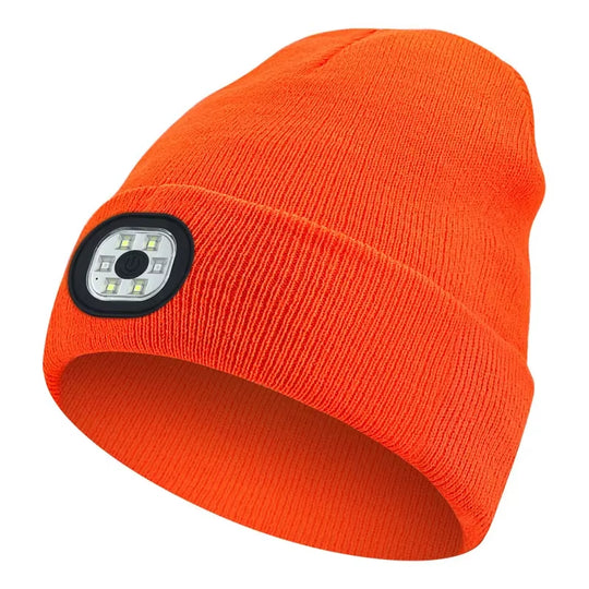 GlowGear™ LED Beanie Hat: USB Rechargeable Winter Headlamp Cap for Warmth &amp; Hands-Free Light