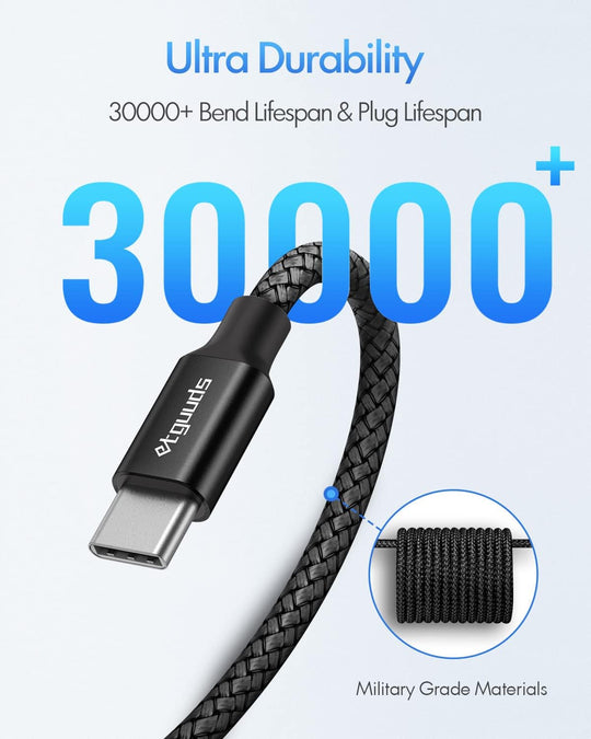 USB C to USB C Cable [3Ft, 2-Pack],  60W/3A Fast Charging USB Type C Charger Cord Compatible with Samsung Galaxy S22/S22+, S21/S21+, S20/S20+ Ultra 5G, Note 20/10 Ultra 5G, Pixel, Switch &amp; More