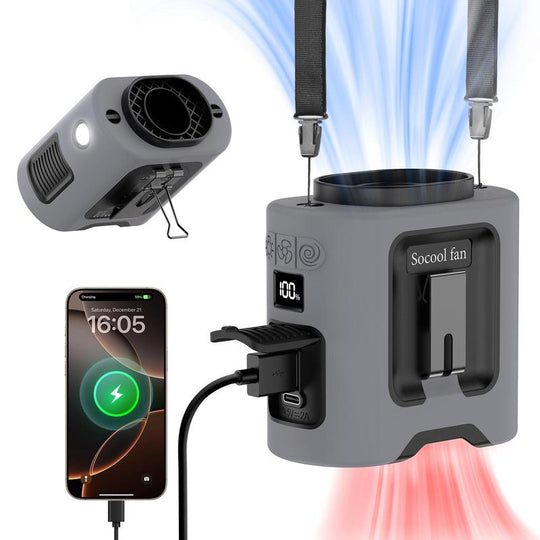 Portable 10,000Mah Power Bank: 3-In-1 Fan, Torch &amp; LED Light