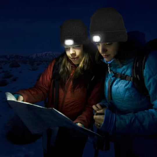 GlowGear™ LED Beanie Hat: USB Rechargeable Winter Headlamp Cap for Warmth &amp; Hands-Free Light