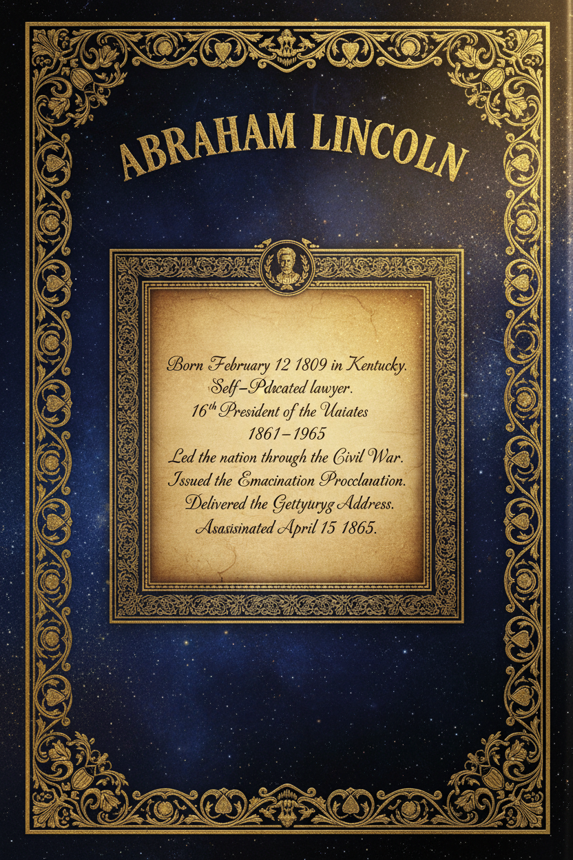 Abraham Lincoln Life Story Back Cover