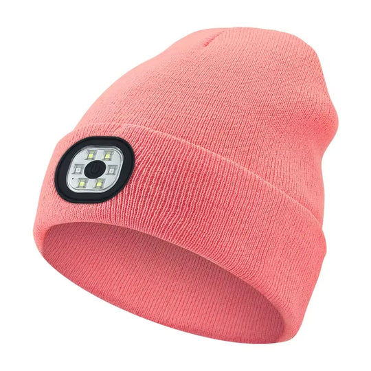 GlowGear™ LED Beanie Hat: USB Rechargeable Winter Headlamp Cap for Warmth &amp; Hands-Free Light