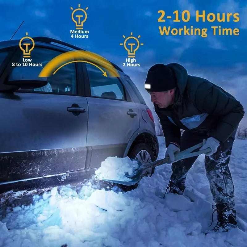 GlowGear™ LED Beanie Hat: USB Rechargeable Winter Headlamp Cap for Warmth &amp; Hands-Free Light