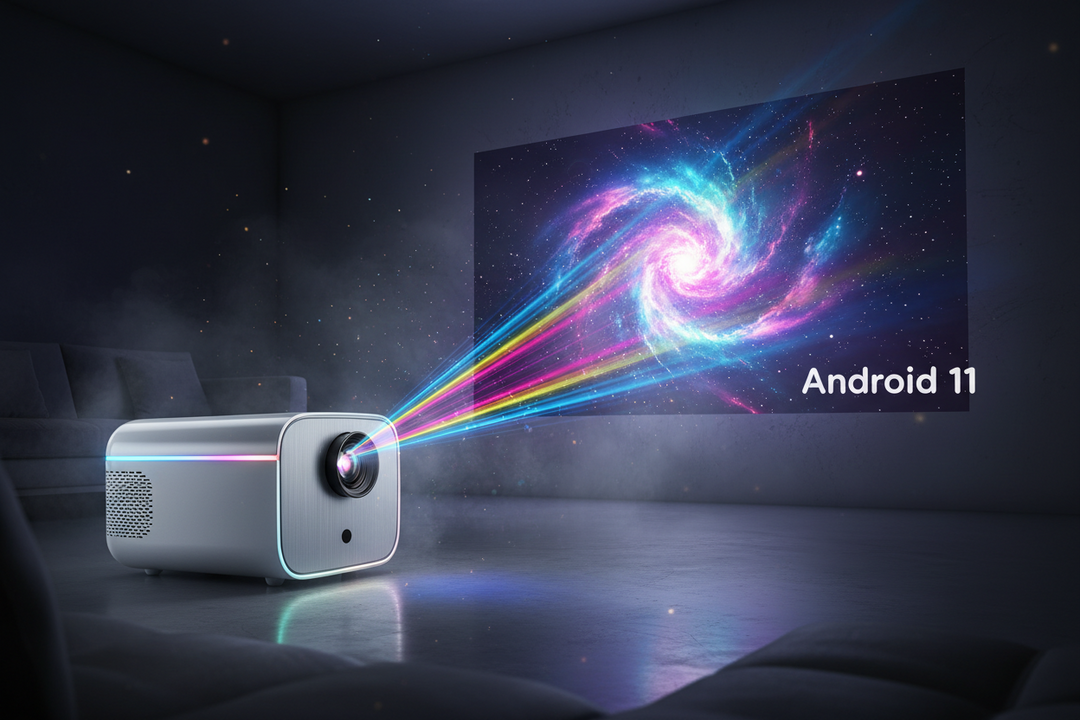 Android 11 4K Smart Projector 580ANSI 1920*1080P Full HD Wifi6 BT5.0 Allwinner H713 Voice Control Home Cinema Theater