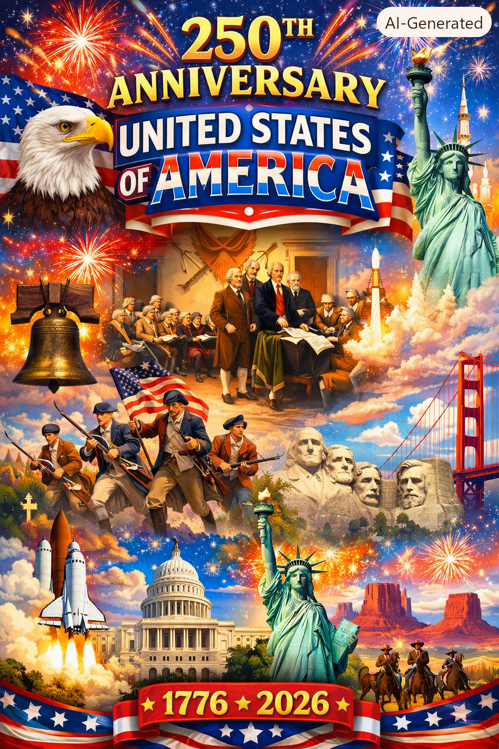250th Anniversary of United States Rare Collectible Poster