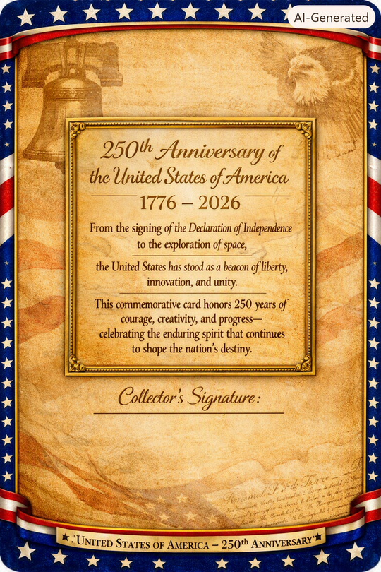 250th Anniversary of United States Rare Collectible Poster