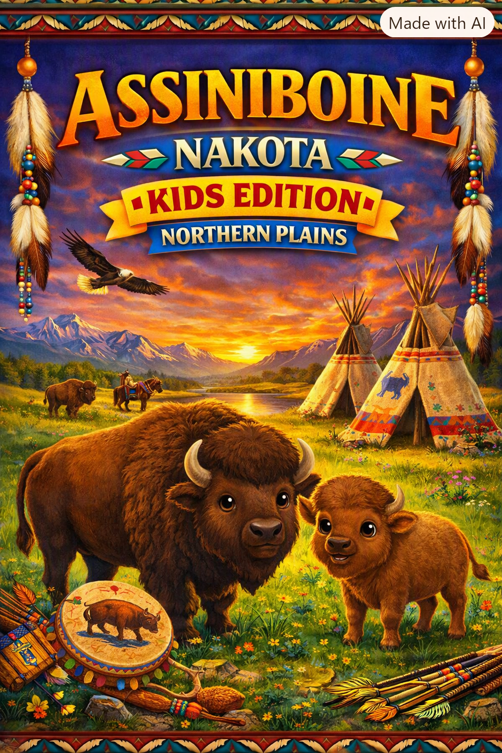 Assiniboine Nakota Tribe Lesson 1 B Kids Edition Northern Plains Region World 🌎 Native Cultures