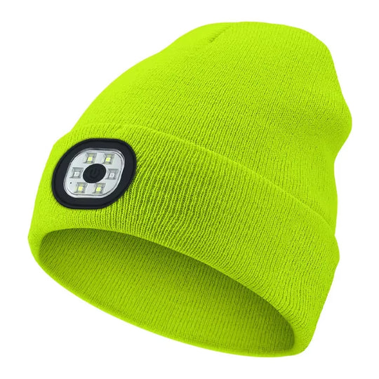 GlowGear™ LED Beanie Hat: USB Rechargeable Winter Headlamp Cap for Warmth &amp; Hands-Free Light