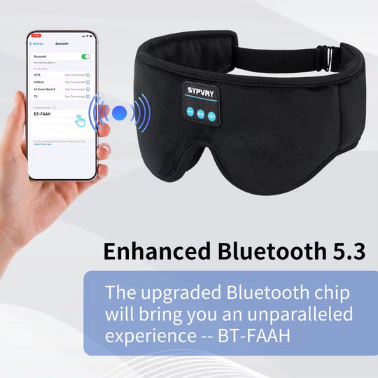 DreamTune 3D: Bluetooth Sleep Mask with Wireless Headset &amp; Adjustable Eye Cover