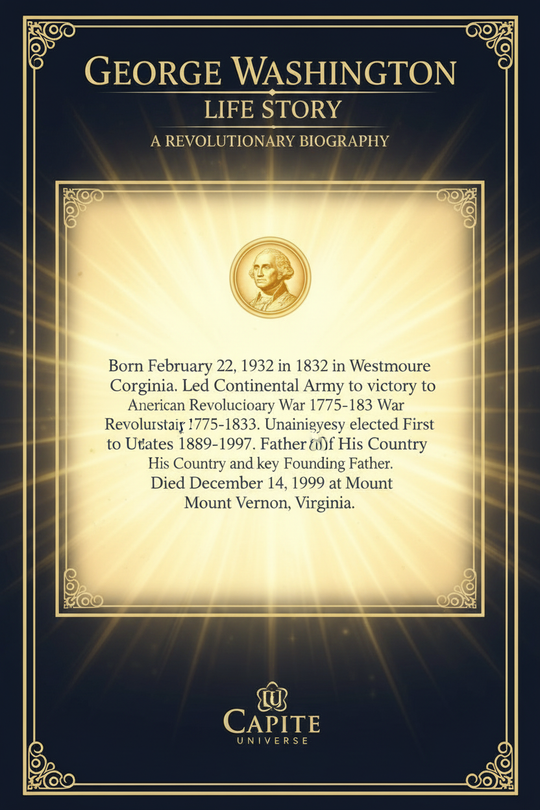 George Washington Life Story - Trading Card Back Vibrant