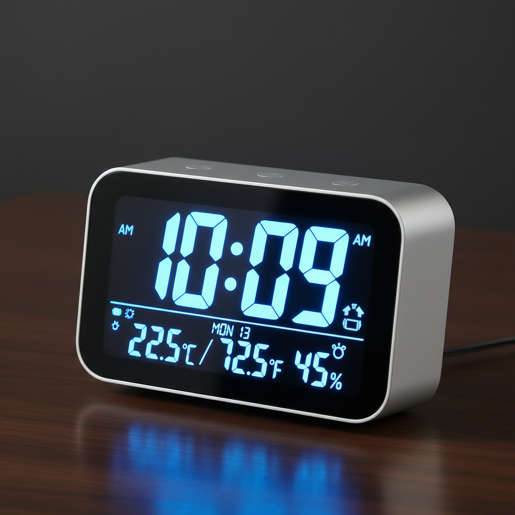 Large LED Digital Wall Clock – with Temperature, Humidity &amp; Week Display
