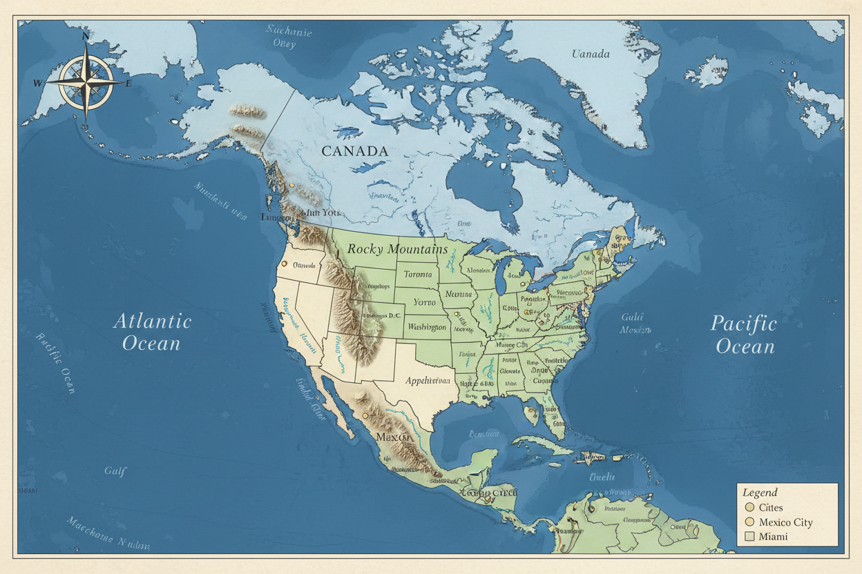Map of North America